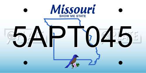 5APT045 Missouri License Plate