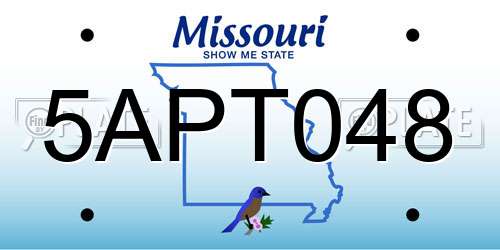 5APT048 Missouri License Plate