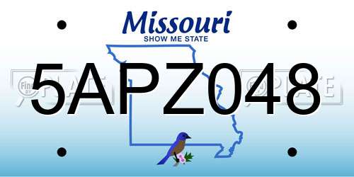 5APZ048 Missouri License Plate