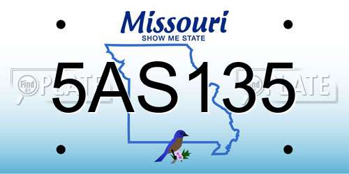 5AS135 Missouri License Plate