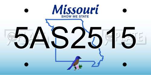 5AS2515 Missouri License Plate