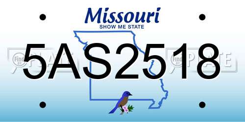 5AS2518 Missouri License Plate