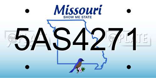 5AS4271 Missouri License Plate