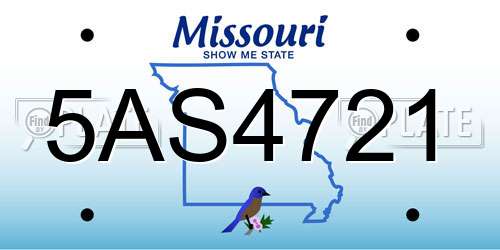 5AS4721 Missouri License Plate