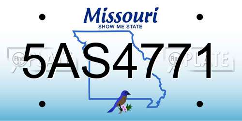 5AS4771 Missouri License Plate