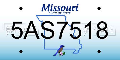 5AS7518 Missouri License Plate
