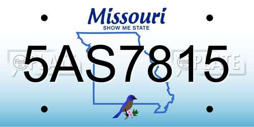 5AS7815 Missouri License Plate