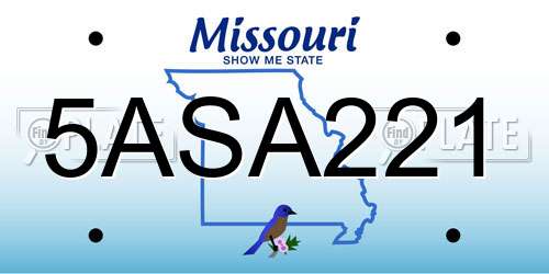 5ASA221 Missouri License Plate