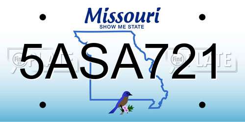 5ASA721 Missouri License Plate