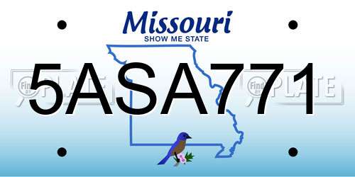 5ASA771 Missouri License Plate