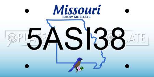 5ASI38 Missouri License Plate