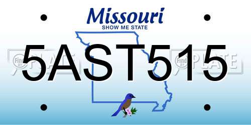 5AST515 Missouri License Plate