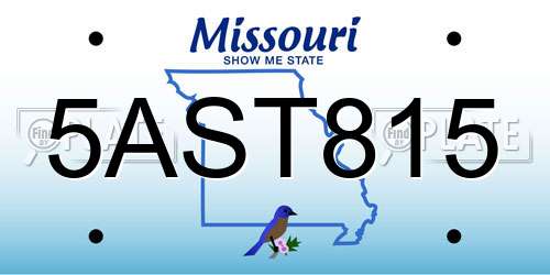 5AST815 Missouri License Plate