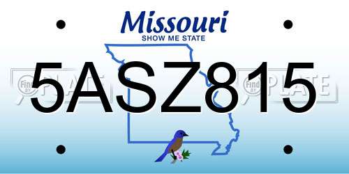 5ASZ815 Missouri License Plate