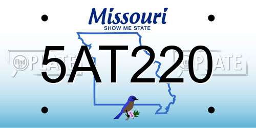 5AT220 Missouri License Plate