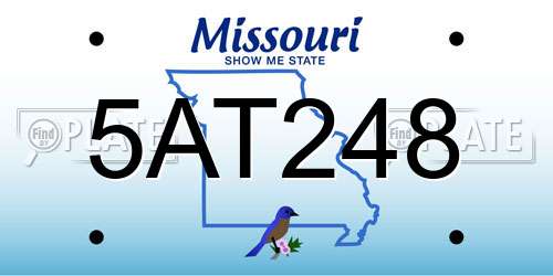 5AT248 Missouri License Plate