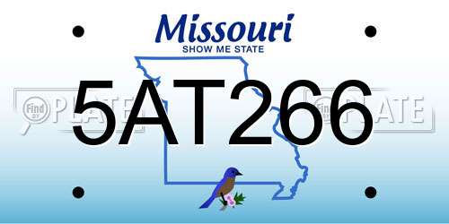 5AT266 Missouri License Plate