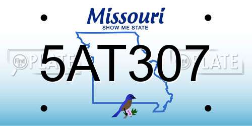 5AT307 Missouri License Plate