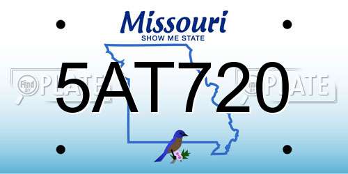 5AT720 Missouri License Plate
