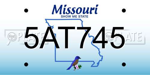 5AT745 Missouri License Plate