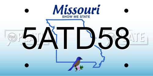5ATD58 Missouri License Plate