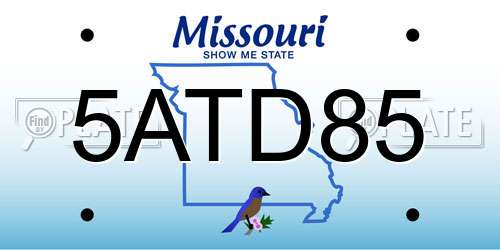 5ATD85 Missouri License Plate