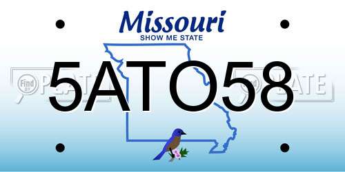 5ATO58 Missouri License Plate