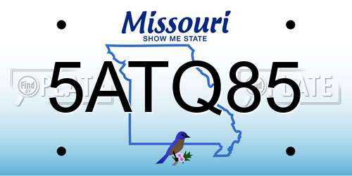 5ATQ85 Missouri License Plate