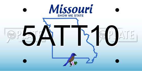 5ATT10 Missouri License Plate