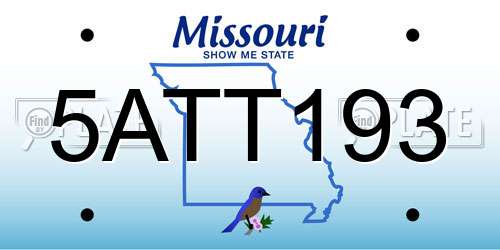 5ATT193 Missouri License Plate