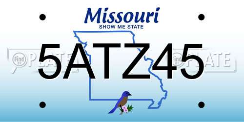 5ATZ45 Missouri License Plate