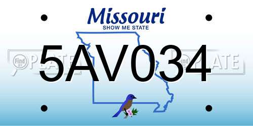 5AV034 Missouri License Plate