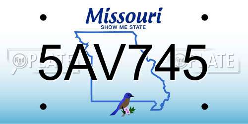 5AV745 Missouri License Plate