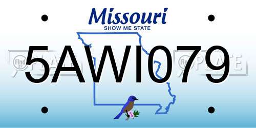 5AWI079 Missouri License Plate