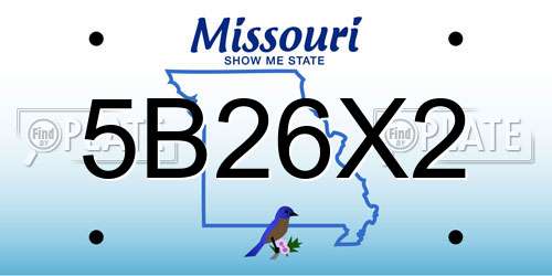 5B26X2 Missouri License Plate