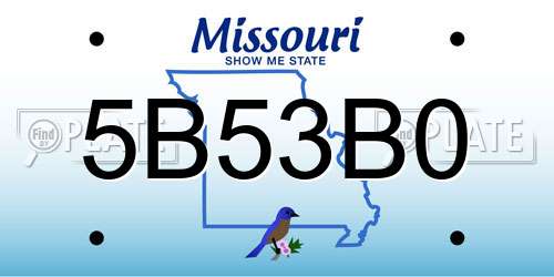 5B53B0 Missouri License Plate