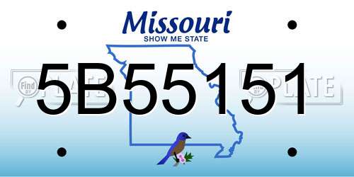 5B55151 Missouri License Plate