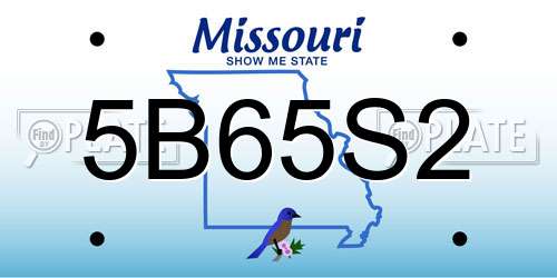 5B65S2 Missouri License Plate