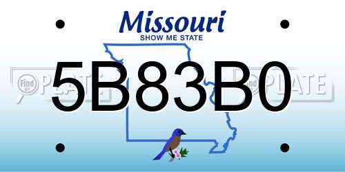 5B83B0 Missouri License Plate
