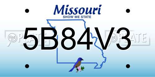 5B84V3 Missouri License Plate