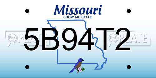 5B94T2 Missouri License Plate