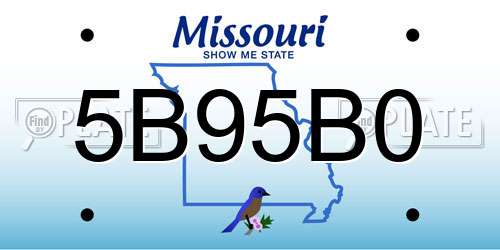 5B95B0 Missouri License Plate
