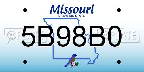 5B98B0 Missouri License Plate