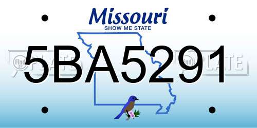 5BA5291 Missouri License Plate