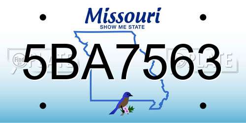 5BA7563 Missouri License Plate