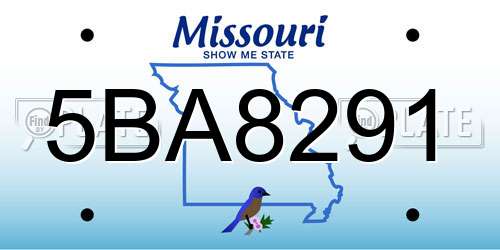 5BA8291 Missouri License Plate