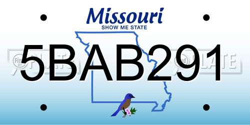 5BAB291 Missouri License Plate