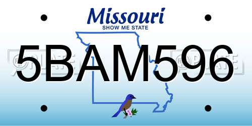 5BAM596 Missouri License Plate