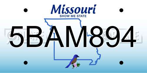 5BAM894 Missouri License Plate