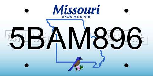 5BAM896 Missouri License Plate